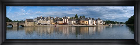 Framed Medieval town at the waterfront, St. Goustan, Auray, Gulf Of Morbihan, Morbihan, Brittany, France Print