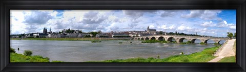Framed Jacques Gabriel Bridge over the Loire River, Blois, Gulf Of Morbihan, Morbihan, Brittany, France Print