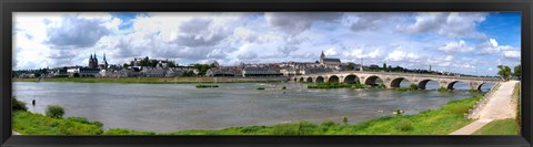 Framed Jacques Gabriel Bridge over the Loire River, Blois, Gulf Of Morbihan, Morbihan, Brittany, France Print