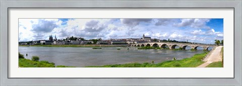 Framed Jacques Gabriel Bridge over the Loire River, Blois, Gulf Of Morbihan, Morbihan, Brittany, France Print
