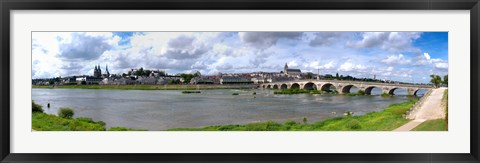 Framed Jacques Gabriel Bridge over the Loire River, Blois, Gulf Of Morbihan, Morbihan, Brittany, France Print