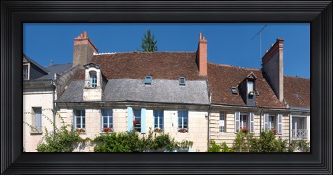 Framed Old houses in a town, Loches, Loire-et-Cher, Loire, Touraine, France Print