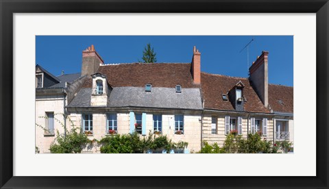 Framed Old houses in a town, Loches, Loire-et-Cher, Loire, Touraine, France Print
