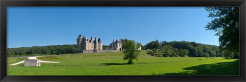 Framed Castle on a hill, Chateau de Montpoupon, Indre-Et-Loire, Pays-De-La-Loire, Touraine, France Print