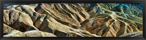 Framed Rock formation on a landscape, Zabriskie Point, Death Valley, Death Valley National Park, California Print