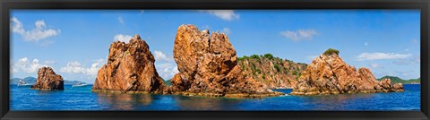 Framed Rock formations in the sea, The Indians, Norman Island, British Virgin Islands Print