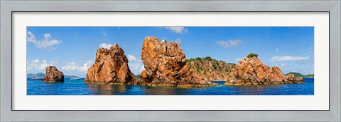 Framed Rock formations in the sea, The Indians, Norman Island, British Virgin Islands Print