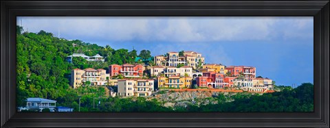Framed Villas on a hill, Cruz Bay, St. John, US Virgin Islands Print