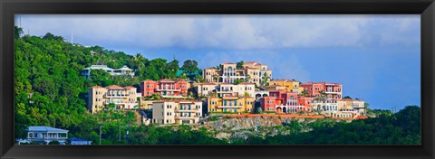 Framed Villas on a hill, Cruz Bay, St. John, US Virgin Islands Print