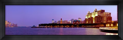 Framed Buildings at the waterfront, Hoboken, Hudson County, New Jersey, USA 2013 Print