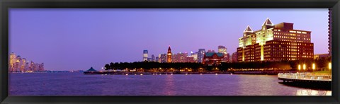 Framed Buildings at the waterfront, Hoboken, Hudson County, New Jersey, USA 2013 Print