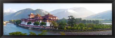 Framed Monastery at the waterfront, Punakha Monastery, Punakha, Bhutan Print