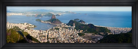 Framed Aerial view of  Guanabara Bay, Rio De Janeiro, Brazil Print