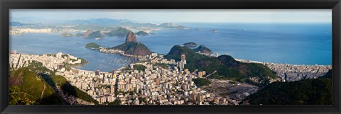 Framed Aerial view of  Guanabara Bay, Rio De Janeiro, Brazil Print