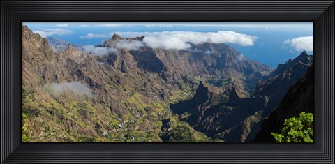 Framed High angle view of valley with mountains, Santo Antao, Cape Verde Print