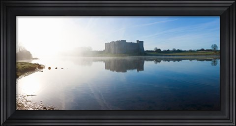 Framed Castle at the waterfront, Carew Castle, Carew, Welsh County, Pembrokeshire, Wales Print