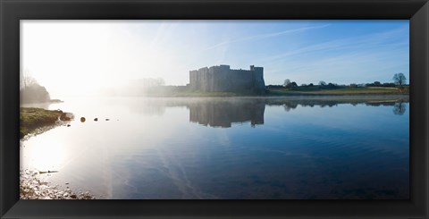 Framed Castle at the waterfront, Carew Castle, Carew, Welsh County, Pembrokeshire, Wales Print
