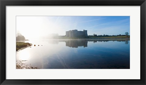 Framed Castle at the waterfront, Carew Castle, Carew, Welsh County, Pembrokeshire, Wales Print