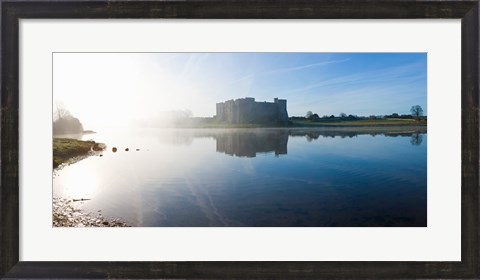 Framed Castle at the waterfront, Carew Castle, Carew, Welsh County, Pembrokeshire, Wales Print