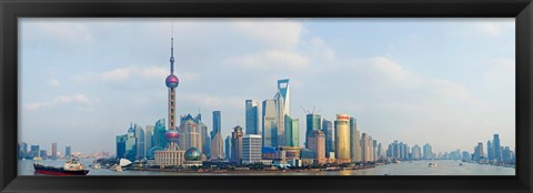 Framed Buildings at the waterfront, Pudong, Huangpu River, Shanghai, China Print