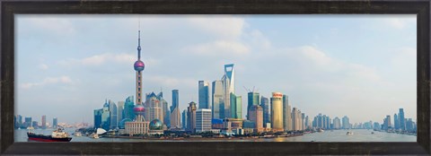 Framed Buildings at the waterfront, Pudong, Huangpu River, Shanghai, China Print
