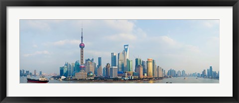 Framed Buildings at the waterfront, Pudong, Huangpu River, Shanghai, China Print