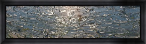 Framed High angle view of water filled rice paddy, Yuanyang County, Honghe Prefecture, Yunnan Province, China Print