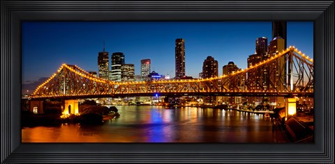 Framed Bridge across a river, Story Bridge, Brisbane River, Brisbane, Queensland, Australia Print