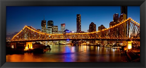 Framed Bridge across a river, Story Bridge, Brisbane River, Brisbane, Queensland, Australia Print