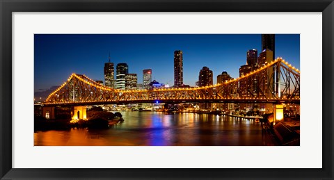 Framed Bridge across a river, Story Bridge, Brisbane River, Brisbane, Queensland, Australia Print