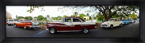 Framed Cars moving on the road, Havana, Cuba Print