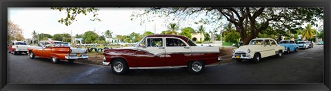 Framed Cars moving on the road, Havana, Cuba Print