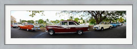 Framed Cars moving on the road, Havana, Cuba Print