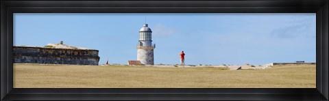 Framed Lighthouse at coast, Morro Castle, Havana, Cuba Print