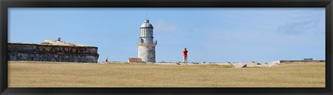 Framed Lighthouse at coast, Morro Castle, Havana, Cuba Print