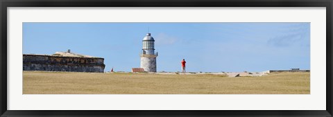 Framed Lighthouse at coast, Morro Castle, Havana, Cuba Print