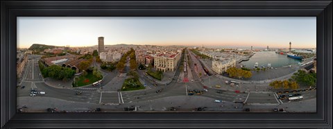 Framed Street Scene in Barcelona, Spain Print