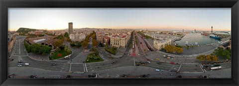 Framed Street Scene in Barcelona, Spain Print