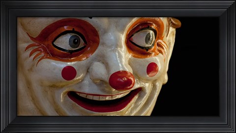 Framed Close-up of a clown at a shop, El Ingenio, Barcelona, Catalonia, Spain Print