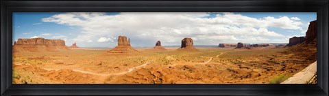Framed Buttes in a desert, The Mittens, Monument Valley Tribal Park, Monument Valley, Utah, USA Print