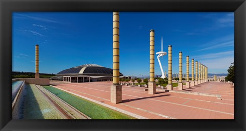 Framed Calatrava Tower at Olympic Ring in Montjuic, Barcelona, Catalonia, Spain Print