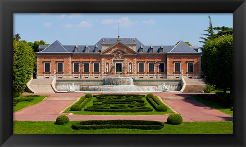 Framed Facade of a palace, Palauet Albeniz, Montjuic, Barcelona, Catalonia, Spain Print