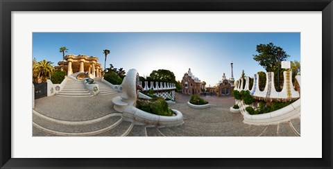 Framed Park Guell, Barcelona, Catalonia, Spain Print