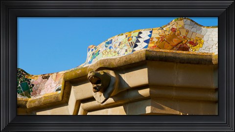 Framed Architectural detail of a building, Park Guell, Barcelona, Catalonia, Spain Print