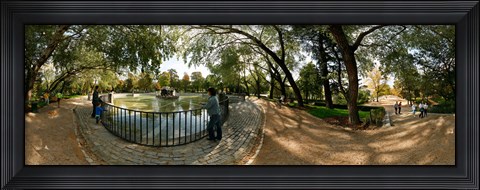 Framed Tourists at a public park, Buen Retiro Park, Madrid, Spain Print