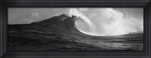 Framed Waves in the sea, Maui, Hawaii (black and white) Print
