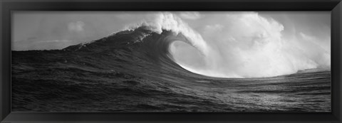 Framed Waves in the sea, Maui, Hawaii (black and white) Print