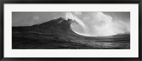 Framed Waves in the sea, Maui, Hawaii (black and white) Print