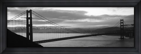 Framed Silhouette of Golden Gate Bridge, San Francisco, California Print