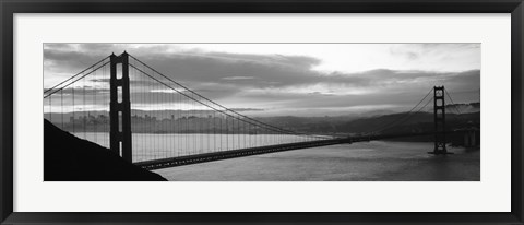 Framed Silhouette of Golden Gate Bridge, San Francisco, California Print